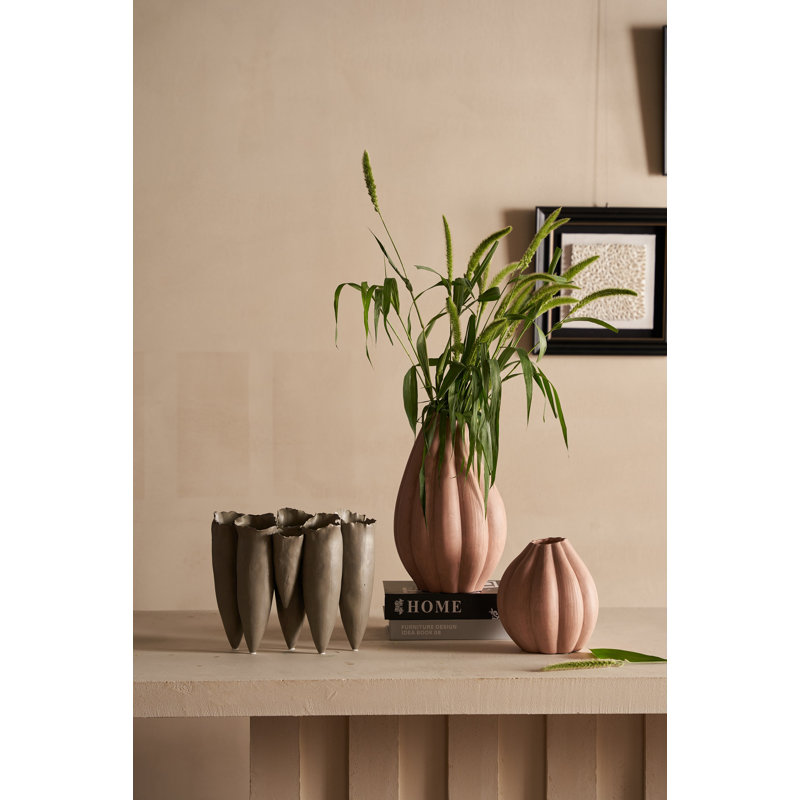 Vase en céramique de 9 po de diamètre, Gris