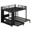 Lit superposé avec garde-robe intégrée, lit gigogne et bureau pliable