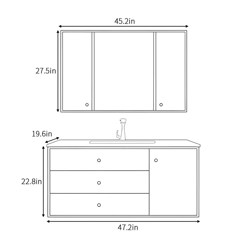 Modern minimalist style stylish bathroom cabinet