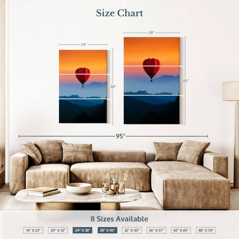 Mehar Hot Air Balloon Sunset Flight, 38" H x 24" W