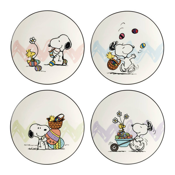 Lenox Peanuts Easter Snoopy 4-Piece Accent Plates Set | Perigold