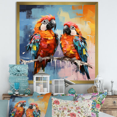 «Vibrant Duets Parrots I» sur toile