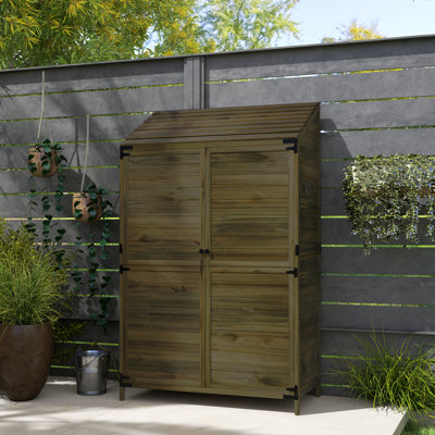 3 ft. 5 in. W x 2 ft. D Solid Wood Pent Storage Shed