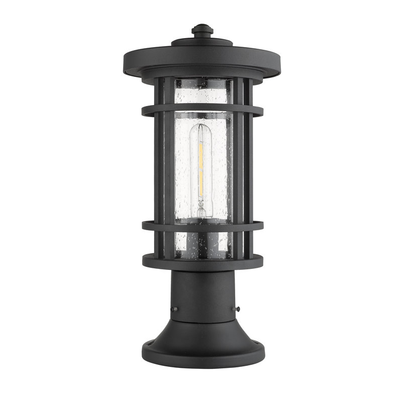 Luminaire à fixation sur mât câblé noir à 1 lumière Maag, H 17,75 po x L 8 po x P 8 po