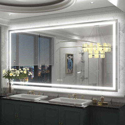 Wayfair Basics® UL Certified Front & Back LED Anti-Fog Tempered Glass Bathroom/Vanity Mirror with 3-Year Warranty