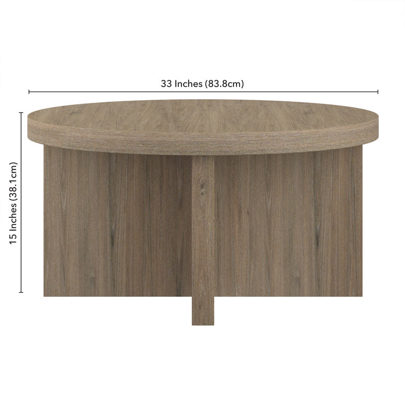 Elna Single Coffee Table, Antiqued Gray Oak