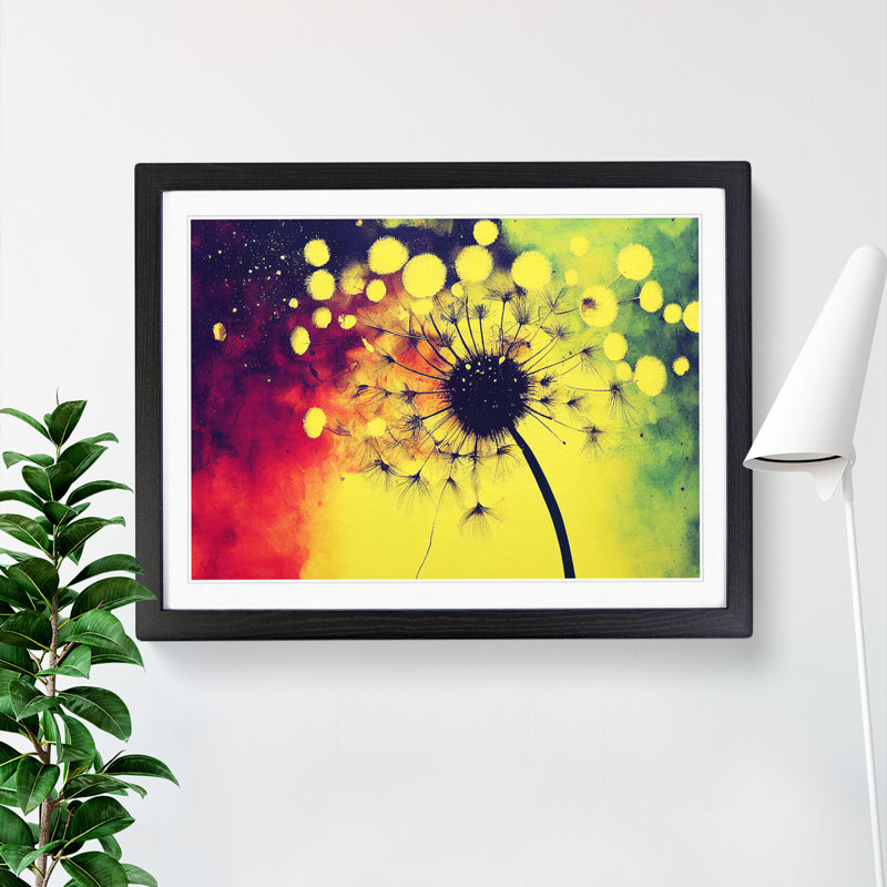 Dandelion Splash - Framed Print, Black, 34cm H x 46cm W x 2cm D