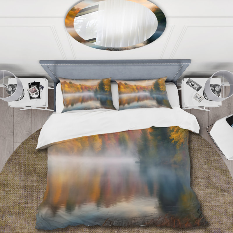 Ensemble de housse de couette en microfibre / polyester Misty Lake II Bedding