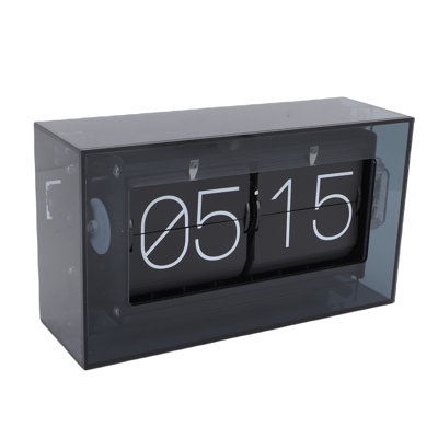 Retro Flip Down Clock 24 Hour Battery Powered Mechanical Vintage for Family Office Desk Decoration Black