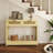 Wood 39" Boho Console Table for Entryway, Behind Sofa Table with Rattan Drawers-13547910