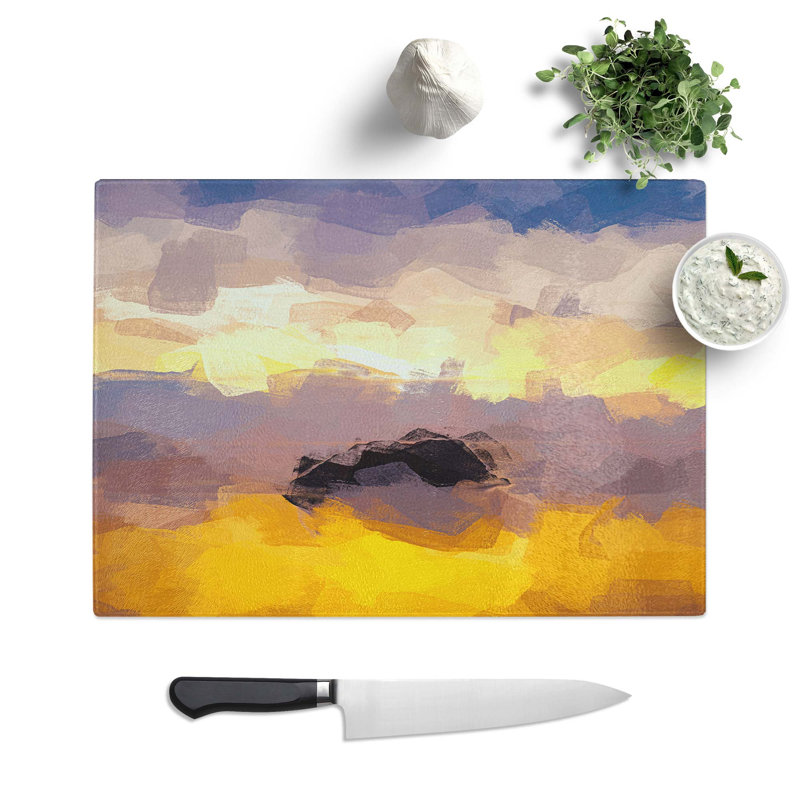 Tempered Glass Cannon Beach Chopping Board, 39 cm W x 28.5 cm L