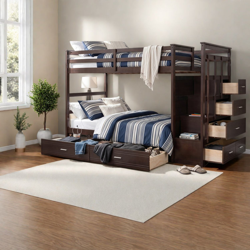 Lits peu encombrants avec rangement, lit simple en bois massif, maison familiale moderne