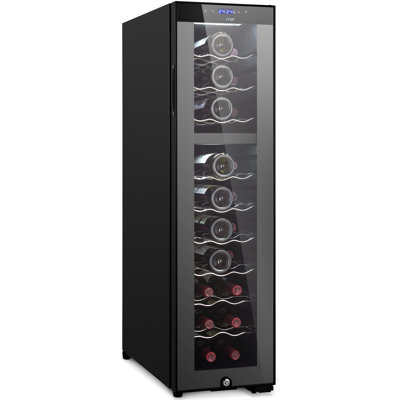 Nutrichef 27 Bottle Wine Fridge | Dual Zone Wine Chiller | Adjustable Temperature 41°F To 64°F | Ultra Quiet Operation | Wine Cooler For Home, & Office | Free Standing 43X11x23 IN | Black