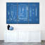 Reproduction d'art sur toile brevetée bleue-493736900