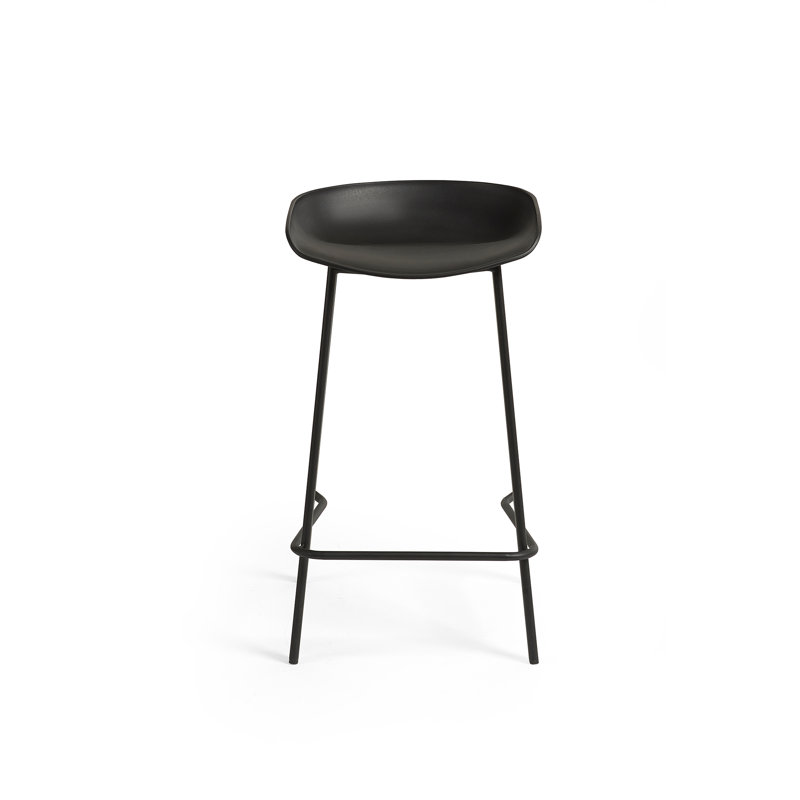 Dragan Counter Stool with Metal Frame, Black
