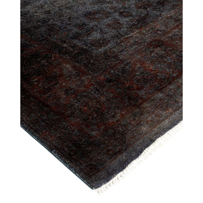 Tapis gris unique de 8 pi 4 po x 10 pi 4 po Yeun