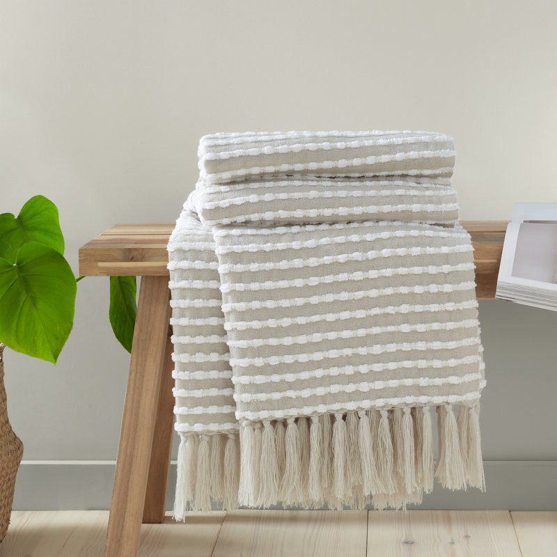 Stab Stitch 125x150cm Blanket Throw, Brown
