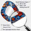 Tollette floral boho bleu et orange Tile Mosaic 5 - miroir mural décoratif de forme irrégulière mosaïque bohème-107230212