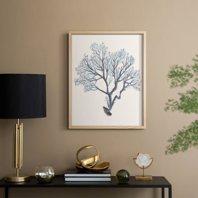 Reproduction encadrée Indigo Reef III - bois massif