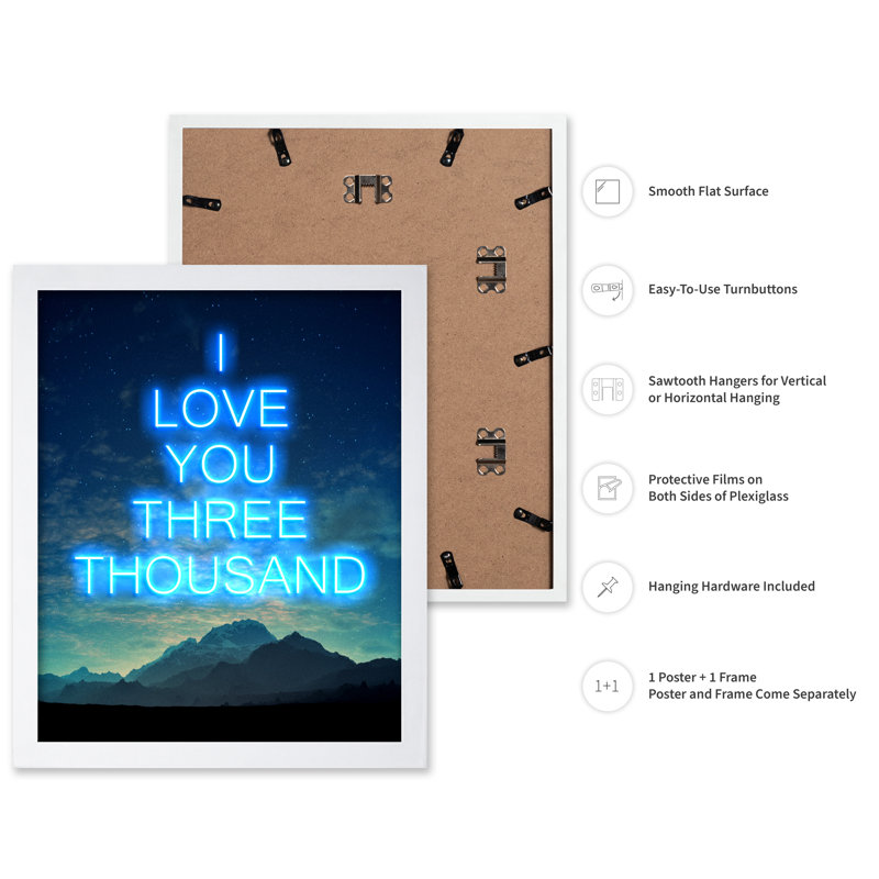 I Love You Three Thousand, Poster, White Framed, 11"H x 14"W