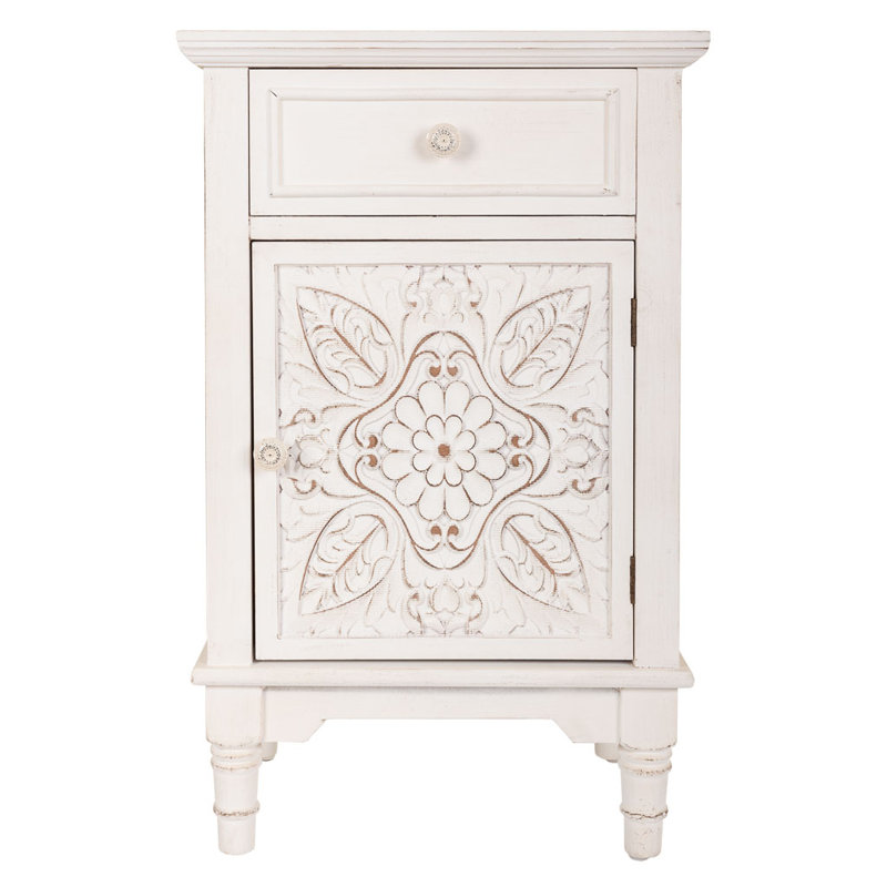 Ajten 46cm W Solid + Manufactured Wood Bedside Table