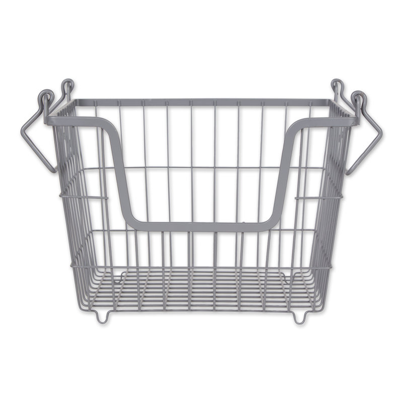 Rebrilliant Decorative Basket, 8" H x 11" W x 11" D, Cool Gray