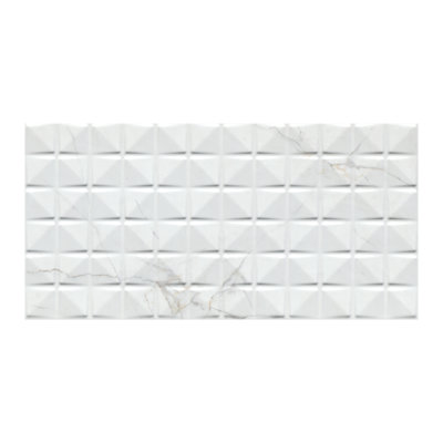 Linea Venatino Blanca 12 in. x 24 in. Glossy Ceramic Stone Look Wall Tile