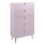 Commode 4 tiroirs Kylie, finition rose ultrabrillante