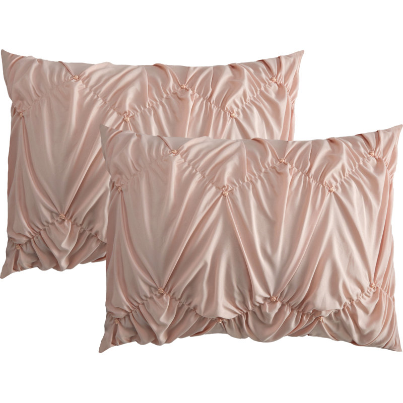 Istana Microfiber 7 Piece Comforter Set, Blush, Queen Comforter + 6 Additional Pieces 