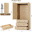 Armoire 70 po en bois avec 2 portes et 3 tiroirs, armoire de rangement pour chambre à coucher-197129464
