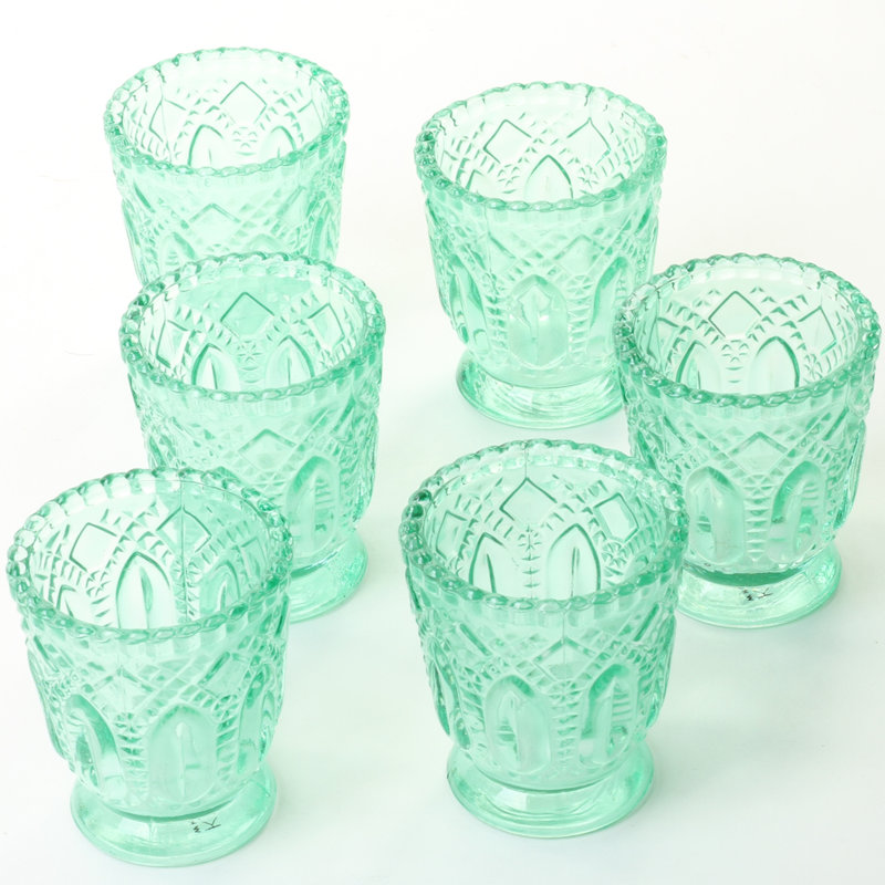 3'' H Glass Tabletop Votive Holder, Mint