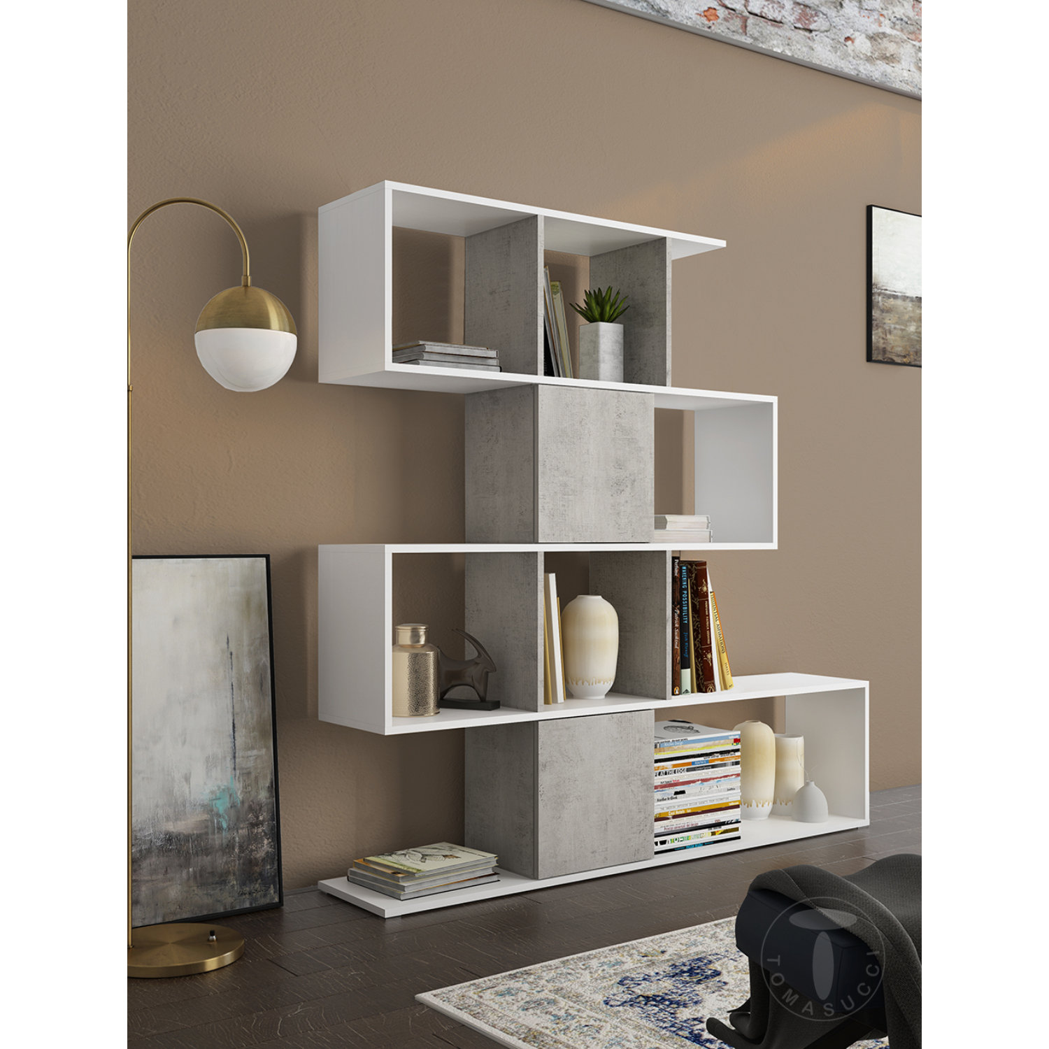 Geometric bookcase deals wayfair