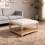 Grandes tables basses carrées avec repose-pieds pour salon, repose-pieds capitonné en lin avec tablette de rangement et pieds solides pour bureau