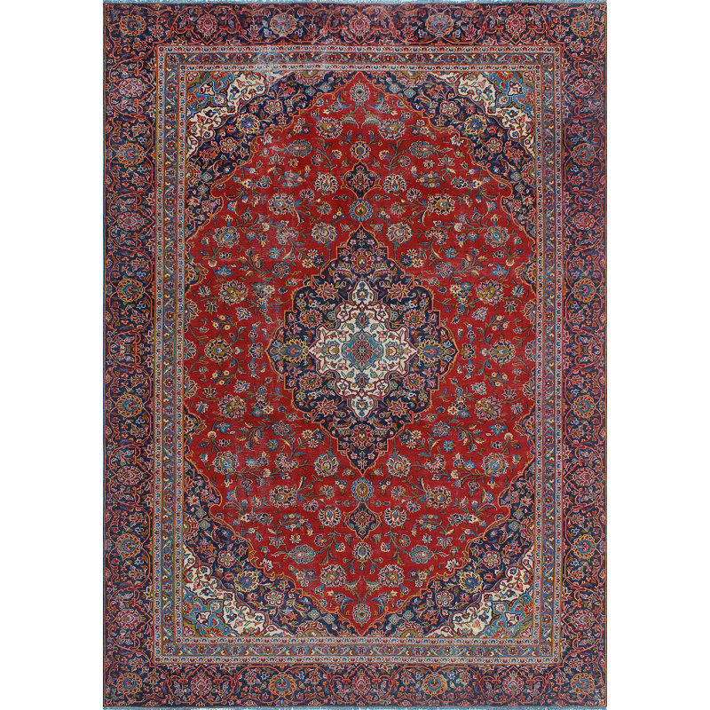 Khrystopher Distressed Amjad Red Rug