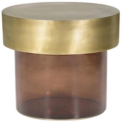 Vanguard Glass Pedestal End Table