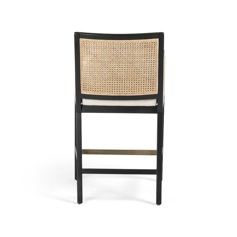 Antonia Counter & Bar Stool, Black/Natural, Counter Stool (27" Seat Height), Beige