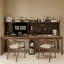 Bureau rectangulaire en bois massif brun noisette-2139134510