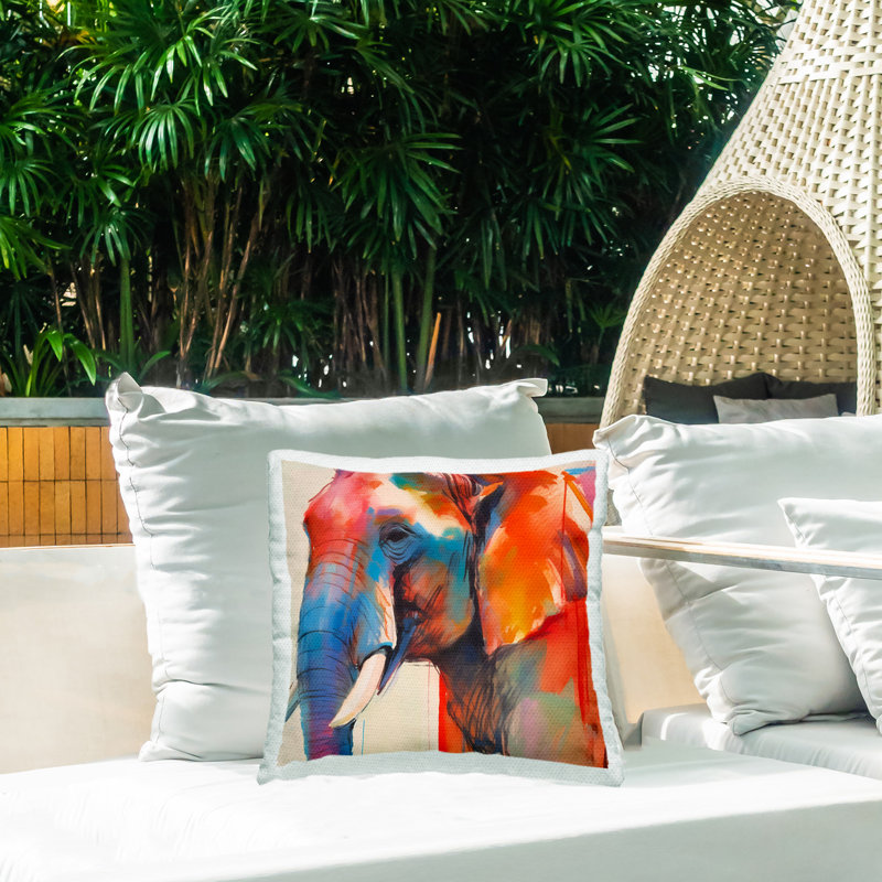 Coussin d'extérieur Bold Modern Elephant
