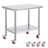 Stainless Steel Work Table 36x24 Inch with 4 Wheels Commercial Food Prep Worktable