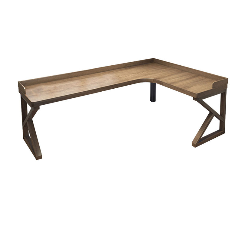 Bureau rectangulaire en bois massif noyer clair, H 29,53 po x l 78,74 po x P 55,12 po, Retour à droite