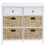 Console, armoire à 6 tiroirs, armoire blanche