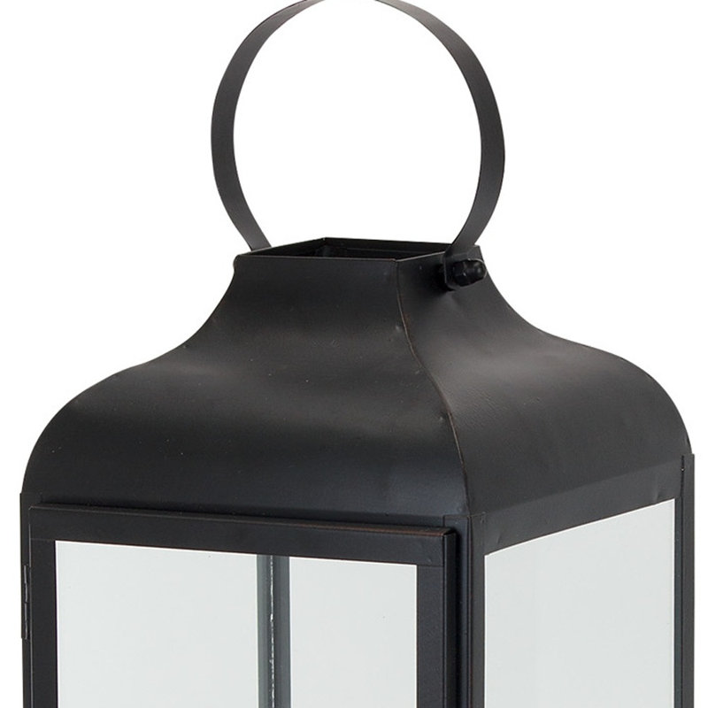 Modern Metal Lantern (Set of 3), Black