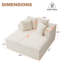 Chaise longue en velours côtelé de 57 po avec accoudoirs, coussins décoratifs et canapé-lit sans assemblage Brigitte-863152923