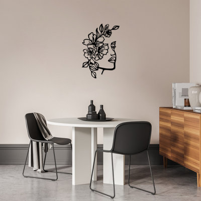Elegant Decorative Metal Wall Accessory, Black Finish, 18.9 x 27.6 inches | 100% Metal, Thickness: 0.6 inches | Ideal for Modern Home Décor, Stylish Addition to Living Room & Office Spaces