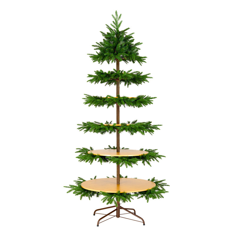 7,5 pi Arbre de Noël plat avec tablettes