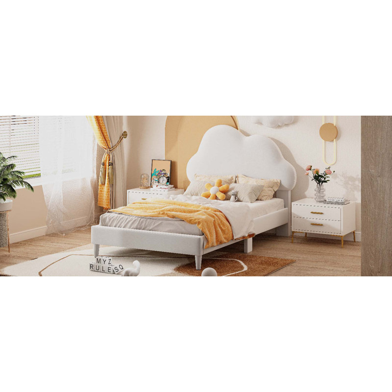 Twin 42.1'' Platform Bed, White