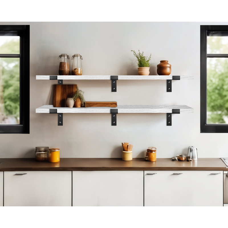 Rayne Floating Shelves Set of 2, Blanc, H 1 po x l 40 po x P 7 po