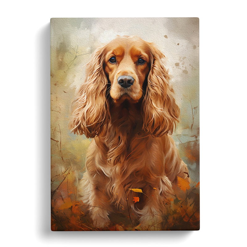 Cocker Spaniel Digital - Wrapped Canvas Print, 76cm H x 50cm W x 3cm D