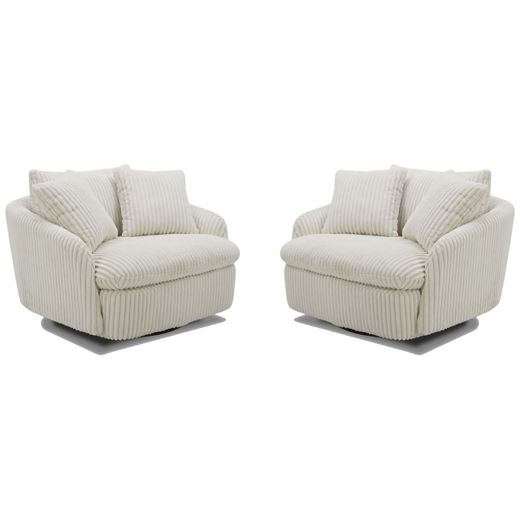 Upholstered Swivel Chair And A Half