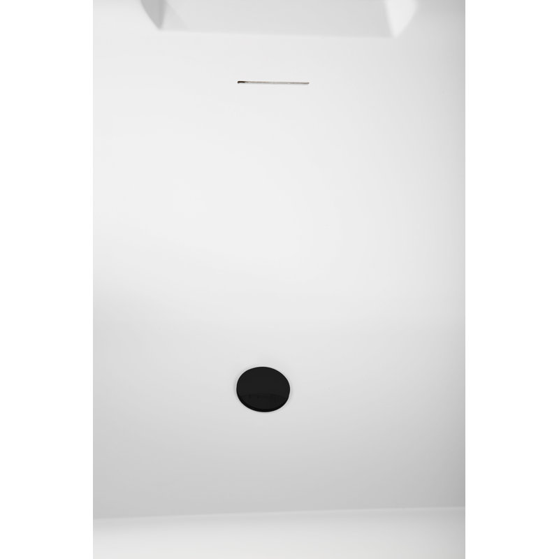 Baignoire autoportante 67 po avec drain interne Streamline, Noir mat